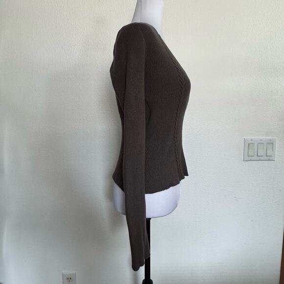 Favorite Daughter Sweater Knit Vneck Attached Bra‎ Halter Charcoal Gray Medium - Picture 3 of 11